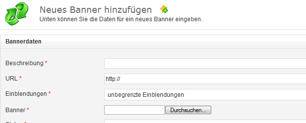 Abbildung: Bannerverwaltung