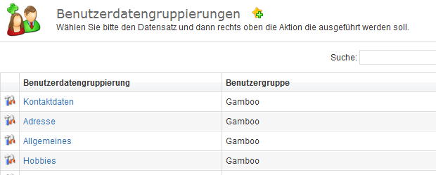 Abbildung: Benutzerdatengruppierung