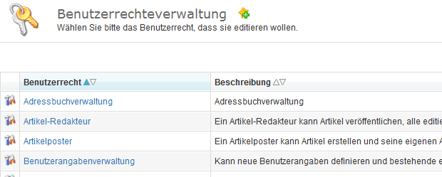 Abbildung: Benutzerrechte