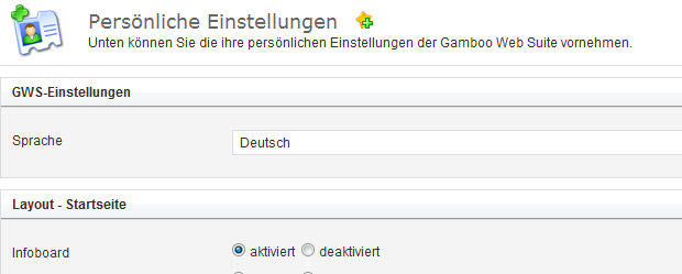 Abbildung: Persoenliche Einstellungen
