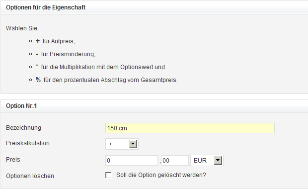 Abbildung: Optionen Administration