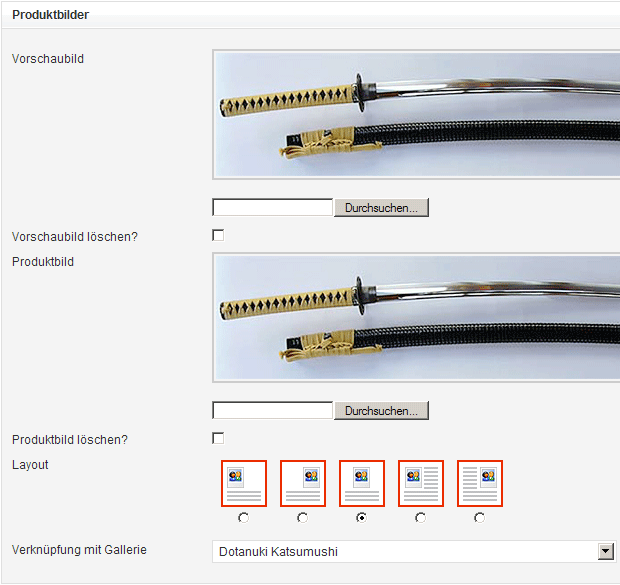Abbildung: Bildersoptionen