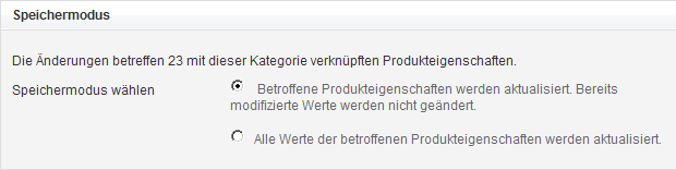 Abbildung: Speichermodi bei Kategorieeigenschaften